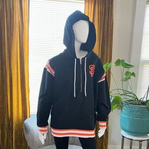 PINK Victoria's Secret Black & Orange SF Giants Zip-Up Hoodie